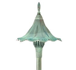 Focus Industries AL-14-LEDP-BAV 12V 4W LED 300 lumens 8" Oriental Hat Area Light, Brass Acid Verde Finish