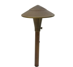 Focus Industries AL-15-SM-LEDP-BAR 12V 4W LED 300 lumens 5.75" Tiki Hat Area Light, Brass Acid Rust Finish