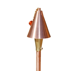 Focus Industries AL-18-SM-AH-BB-COP 12V 20W T4 Halogen Tiki Torch Light, Brass Bamboo Stem Area Light, Unfinished Copper