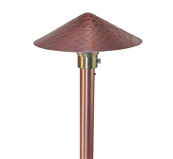 Focus Industries AL-19-HHAH-F-COP 12V 20W T3 Halogen 8" Hammered Hat Finial Area Light, Unfinished Copper