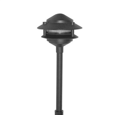 Focus Industries AL033T10L12RST 3W Omni Super Saver LED 10" Three Tier Pagoda Hat Area Light, Rust Finish
