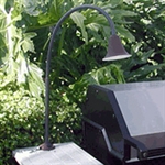 Focus Industries BQ-03-FD-120V-STU 120V Spun Aluminum Bell BBQ Flex Light Deck Series with 24" Flex Arm, Stucco Finish