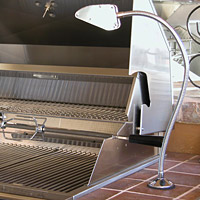 Focus Industries BQ-07-FD-SS 12V Stainless Steel Mini Flood BBQ Flex Light Deck Series with 24" Flex Arm Finish