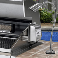 Focus Industries BQ-08-FD-BLT 12V Cast Aluminum Bullet BBQ Flex Light Deck Series with 24" Flex Arm, Black Texture Finish