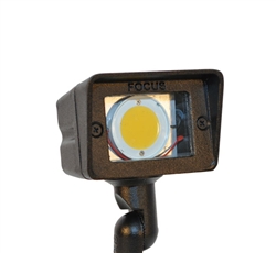 Focus Industries DL-15SM-LEDPR412V-BAR 12V 4W LED 300 lumens Small Directional Floodlight, Brass Acid Rust Finish