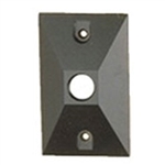 Focus Industries FA-22-BLT Cast Aluminum, Single 1/2" NPS hole, Angle Cut, Rectangular Canopy, Black Texture Powder Coat Finish