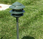 Focus Industries FAL-03-FL13S-ATV 120V 13W CFL spiral 3 Tier 6" Pagoda Hat Area Light, Antique Verde Finish