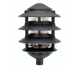 Focus Industries FAL-04-7-BRT 120V 7W CFL 4 Tier 6" Pagoda Hat Area Light, Bronze Texture Finish