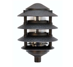 Focus Industries FAL-04-7-CPR 120V 7W CFL 4 Tier 6" Pagoda Hat Area Light, Chrome Powder Finish