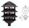 Focus Industries FAL-04-7103-BLT 120V 7W CFL 4 Tier 10" Pagoda Hat, 3" Post Mount Base Area Light, Black Texture Finish