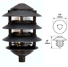 Focus Industries FAL-04-7103-RST 120V 7W CFL 4 Tier 10" Pagoda Hat, 3" Post Mount Base Area Light, Rust Finish