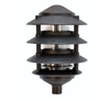 Focus Industries FAL-04-73-HTX 120V 7W CFL 4 Tier 6" Pagoda Hat, 3" Post Mount Base Area Light, Hunter Texture Finish