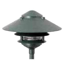 Focus Industries IAL-03-10NL-ATV E26 Standard Base 3 Tier 10" Pagoda Hat Area Light, Antique Verde Finish