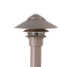 Focus Industries IAL-03-10NL3-ATV E26 Standard Base 3 Tier 10" Pagoda Hat, 3" Post Mount Base Area Light, Antique Verde Finish