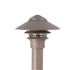 Focus Industries IAL-03-10NL3-RBV E26 Standard Base 3 Tier 10" Pagoda Hat, 3" Post Mount Base Area Light, Rubbed Verde Finish