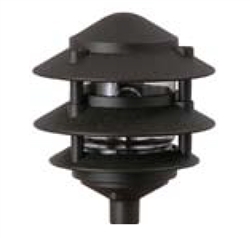 Focus Industries IAL-03-NL-ATV E26 Standard Base 3 Tier 6" Pagoda Hat Area Light, Antique Verde Finish