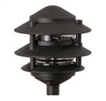 Focus Industries IAL-03-NL-BRT E26 Standard Base 3 Tier 6" Pagoda Hat Area Light, Bronze Texture Finish