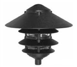 Focus Industries IAL-04-10NL-BLT E26 Standard Base 4 Tier 10" Pagoda Hat Area Light, Black Texture Finish