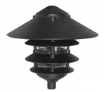 Focus Industries IAL-04-10NL-RBV E26 Standard Base 4 Tier 10" Pagoda Hat Area Light, Rubbed Verde Finish