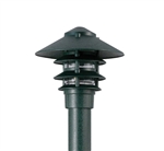 Focus Industries IAL-04-10NL3-BLT E26 Standard Base 4 Tier 10" Pagoda Hat, 3" Post Mount Base Area Light, Black Texture Finish