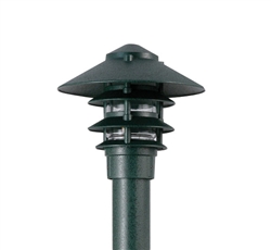 Focus Industries IAL-04-10NL3-HTX E26 Standard Base 4 Tier 10" Pagoda Hat, 3" Post Mount Base Area Light, Hunter Texture Finish