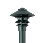Focus Industries IAL-04-10NL3-RBV E26 Standard Base 4 Tier 10" Pagoda Hat, 3" Post Mount Base Area Light, Rubbed Verde Finish