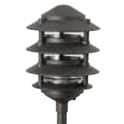 Focus Industries IAL-04-NL-ATV E26 Standard Base 4 Tier 6" Pagoda Hat Area Light, Antique Verde Finish