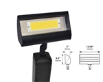 Focus Industries LFL-01-HELEDP1212V-RST 12V 12W LED 3000K, Floodlight with Hood Extension, Rust Finish