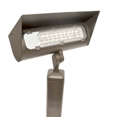 Focus Industries LFL-02-HE2727-STU 120V 27W LED 2700K, Floodlight with Hood Extension, Stucco Finish