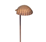 Focus Industries PL-03-DC-RBV 12V 18W S8 Incandescent 5.25" Sea Shell Hat Path Light, Rubbed Verde Finish