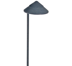 Focus Industries PL-21-LEDP-BAV 12V 4W LED 300 lumens 5.75" Tiki Hat Path Light, Brass Acid Verde Finish