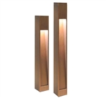 Focus Industries PL-23DM-24-BAR 12V 18W S8 Incandescent Square Bollard, Brass Acid Rust Finish