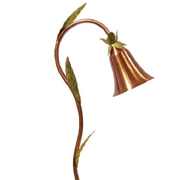 Focus Industries PL13L12COP 12V 3W Omni LED 5" Spun Copper Bell Path Light with 3 Leaves, Copper Finish