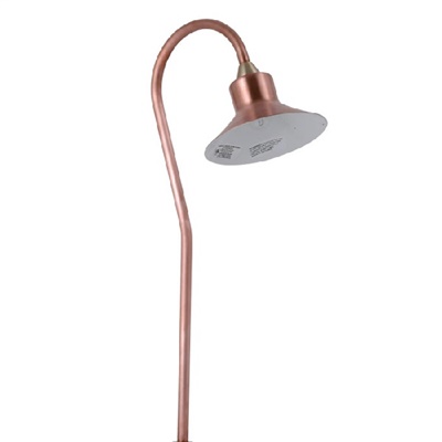 Focus Industries PL15L12COP 12V 3W Omni LED 5.5" Bell Path Light with Copper Neck, Copper Finish