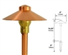 Focus Industries RXA-01-F-COP 12V 20W T4 Halogen 6" China Hat Finial with Adjustable Hub Area Light, Unfinished Copper