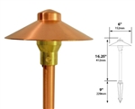 Focus Industries RXA-01-F-COP 12V 20W T4 Halogen 6" China Hat Finial with Adjustable Hub Area Light, Unfinished Copper