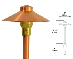 Focus Industries RXA-01-F-CPR 12V 20W T4 Halogen 6" China Hat Finial with Adjustable Hub Area Light, Chrome Powder Finish