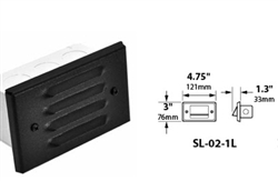 Focus Industries SL-02-1L-BAV 12V 18W S8 Incandescent 1 Louver Lensed Step Light, Brass Acid Verde Finish