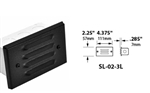 Focus Industries SL-02-3L-BLT 12V 18W S8 Incandescent 3 Louver Step Light, Black Texture Finish