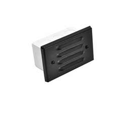 Focus Industries SL-02-3LCLED3STU 3W OMNI LED Stamp Aluminum, 3 Louvers Lensed Step Light, Stucco Finish