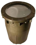 Focus Industries SL-20-MDLMR16-BAV 12V MR16 Sealed Medium Brass Well Light with Convex Lens, Acid Verde Finish