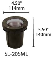 Focus Industries SL-20SML-MR16-BRS 12V MR16 Sealed Composite Lensed Well Light, Brass Finish