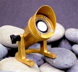 Focus Industries SL-33-ABACLED 12V 4W LED Brass Underwater Light, Aiming Bracket, Angle Cap, Brass Finish