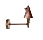 Focus Industries SL-47-HH-COP 12V 20W T4 Halogen, Hammered Hat Tiki Torch Wall Mount, Unfinished Copper