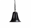 Focus Industries SL05L12BLT 3W Omni LED Spun Aluminum Hanging Bell Step Light with Brass Chain and J-Box, Black Texture Finish