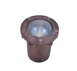 Focus Industries SL20SMLMR16L48LFBRS 12V 7W MR16 LED Sealed Composite Well Light, Flat Lens, Brass Holder