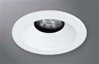 Halo Recessed 1441BBWF 4" Line Voltage Conical Baffle, Open, 35 Degree Tilt, Black Baffle, White Flange