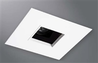 Halo Recessed Lighting 1465MWBB 4" Square Pinhole with Oculus, Open, 35° Tilt, Matte White, Black Baffle