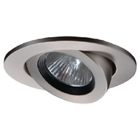 Halo Recessed 3009SNBB 3" Adjustable Flush Gimbal Trim with 35 Degree Tilt, Satin Nickel with Black Baffle