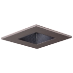 Halo Recessed 3012SNBB 3" Square Regressed Lens Adjustable Baffle Trim, Black Baffle, Satin Nickel Trim